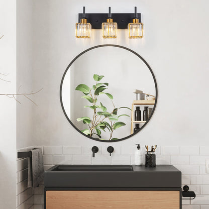 Ora Modern, lampade da bagno in cristallo dimmerabili sopra lo specchio, luci glamour per il bagno