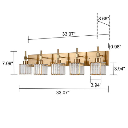 Ora Modern, lampade da bagno in cristallo dimmerabili sopra lo specchio, luci glamour per il bagno