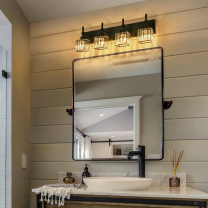 Ora Modern, lampade da bagno in cristallo dimmerabili sopra lo specchio, luci glamour per il bagno