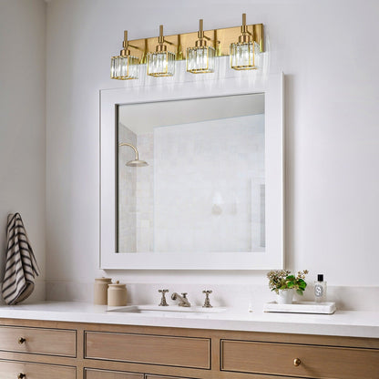 Ora Modern, lampade da bagno in cristallo dimmerabili sopra lo specchio, luci glamour per il bagno