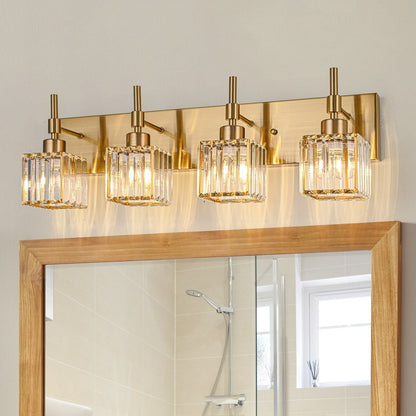 Ora Modern, lampade da bagno in cristallo dimmerabili sopra lo specchio, luci glamour per il bagno