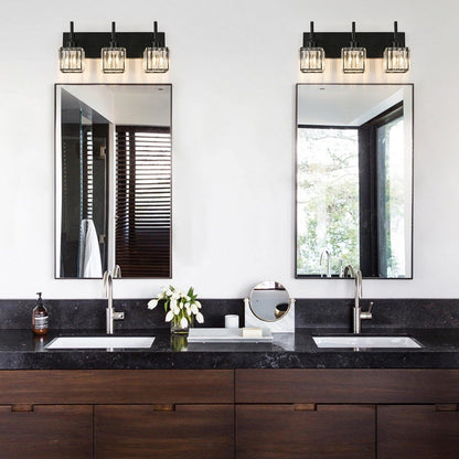 Ora Modern, lampade da bagno in cristallo dimmerabili sopra lo specchio, luci glamour per il bagno