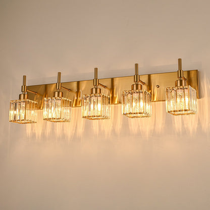 Ora Modern, lampade da bagno in cristallo dimmerabili sopra lo specchio, luci glamour per il bagno