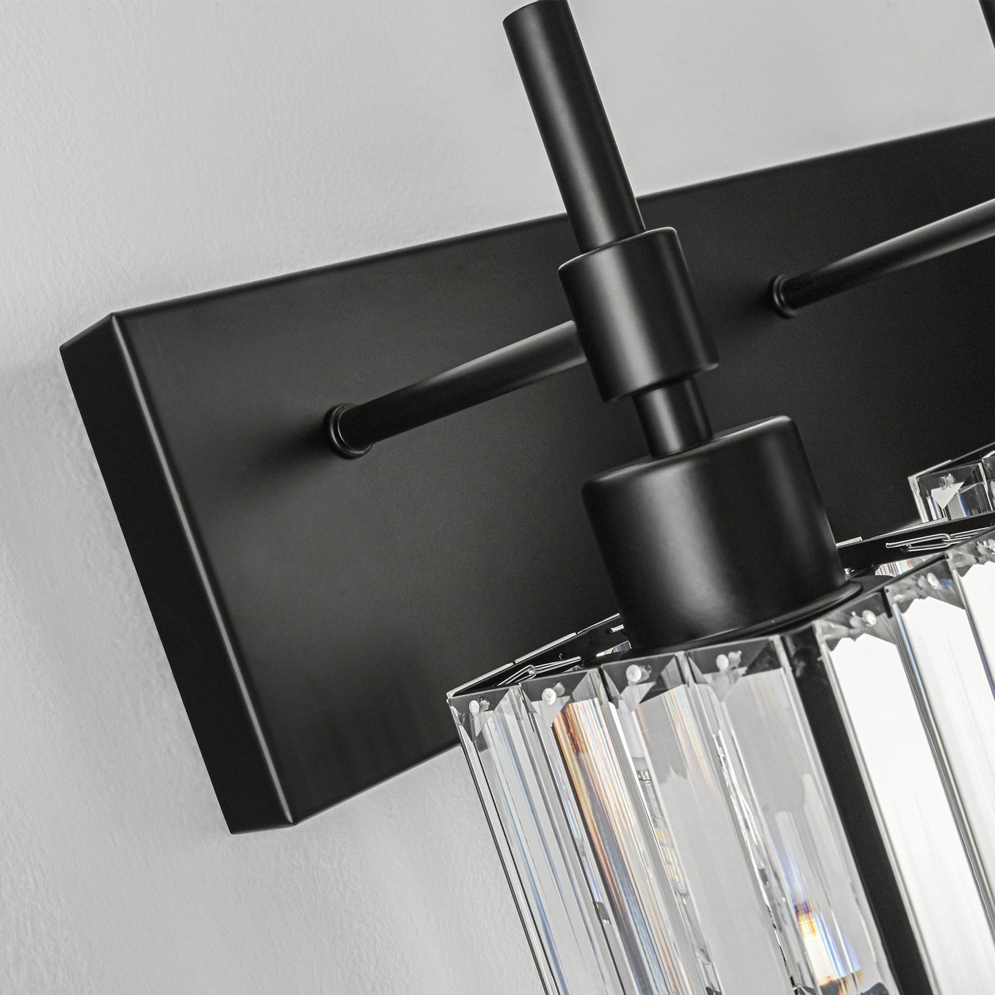 Ora Modern, lampade da bagno in cristallo dimmerabili sopra lo specchio, luci glamour per il bagno