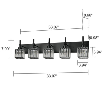 Ora Modern, lampade da bagno in cristallo dimmerabili sopra lo specchio, luci glamour per il bagno