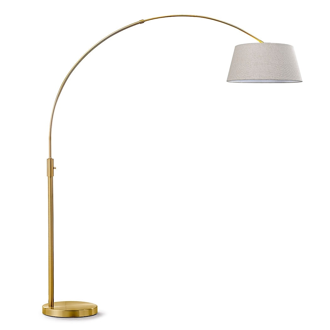 Lampada da terra ad arco retrattile dimmerabile a LED Orbita 81H, lampadina inclusa, finitura ottone anticato