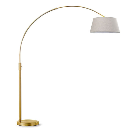 Lampada da terra ad arco retrattile dimmerabile a LED Orbita 81H, lampadina inclusa, finitura ottone anticato
