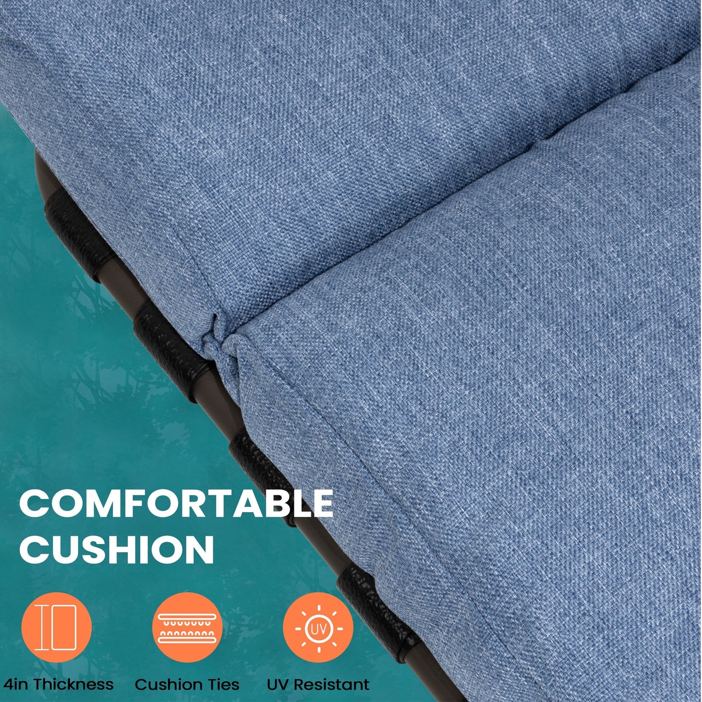 Sedia a sdraio regolabile per esterni con cuscino da spiaggia e piscina