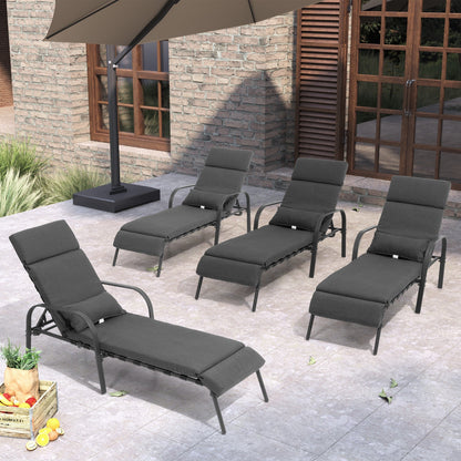 Sedia a sdraio regolabile per esterni con cuscino da spiaggia e piscina