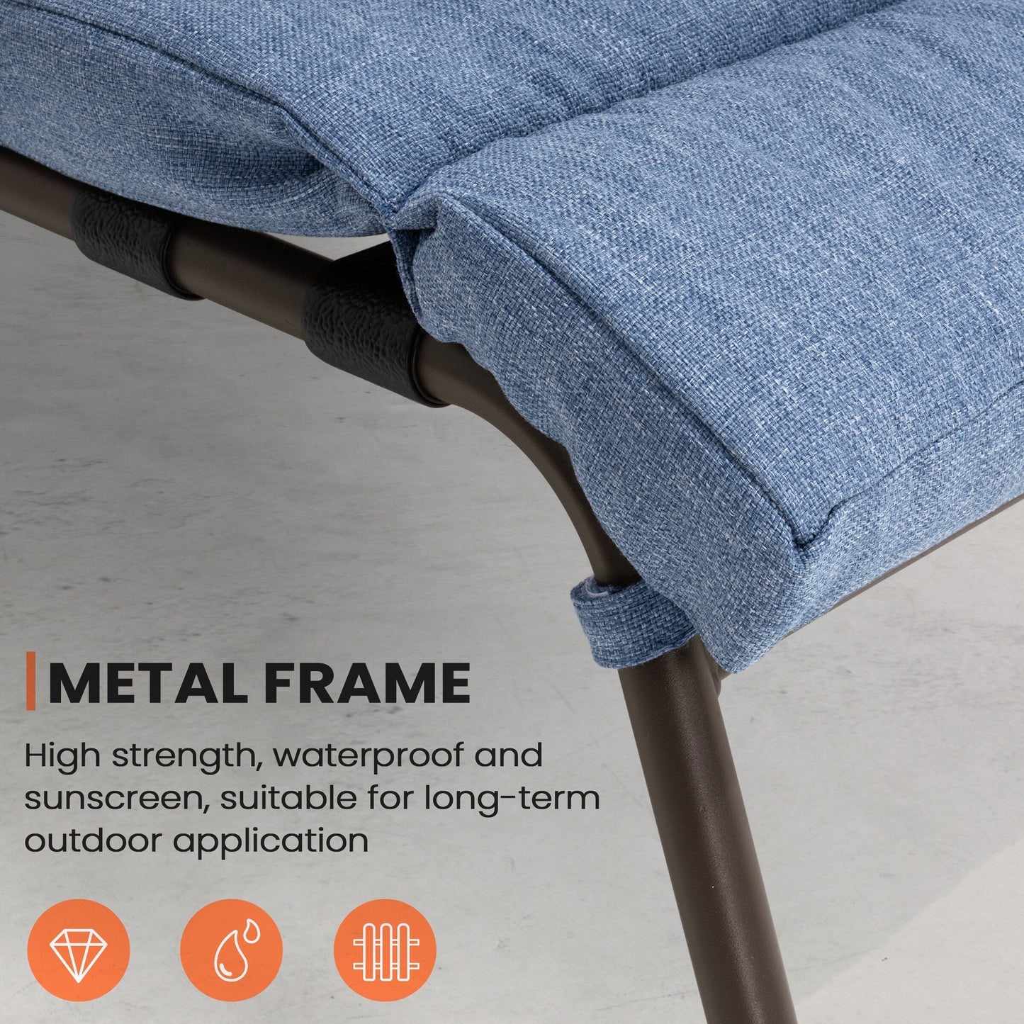 Sedia a sdraio regolabile per esterni con cuscino da spiaggia e piscina