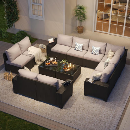 Set di mobili da giardino per esterni con cuscino spesso 4 pollici