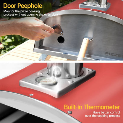 Forno per pizza a legna da esterno, forno per pizza portatile con pala per pizza e borsa per il trasporto - 16 pollici