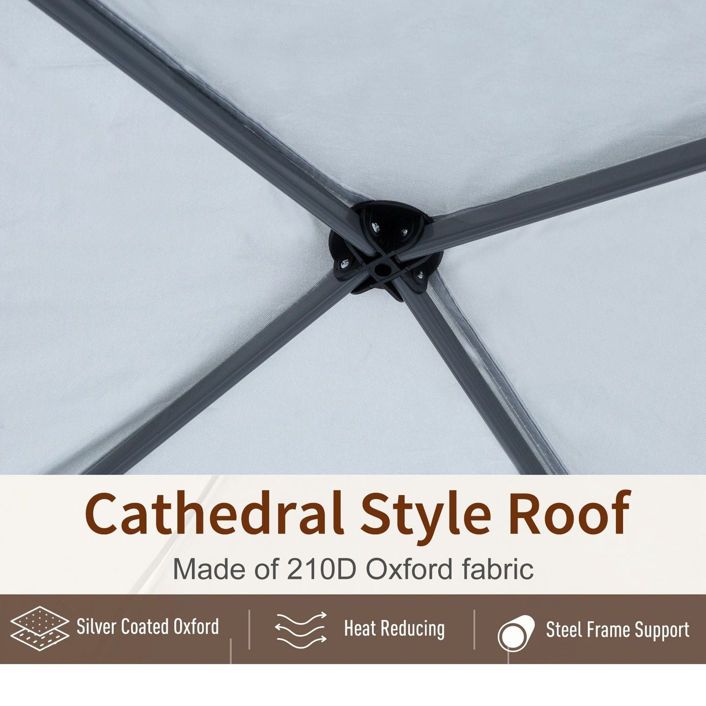 Tendalino pieghevole Outsunny da 10' x 10' resistente con rete laterale rimovibile, design di facile installazione, per feste all'aperto