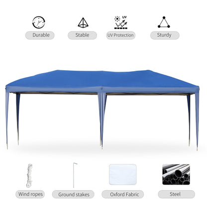 Tendalino pieghevole Outsunny Heavy Duty con telaio robusto, tetto anti-UV, borsa per il trasporto per patio, cortile, spiaggia, giardino