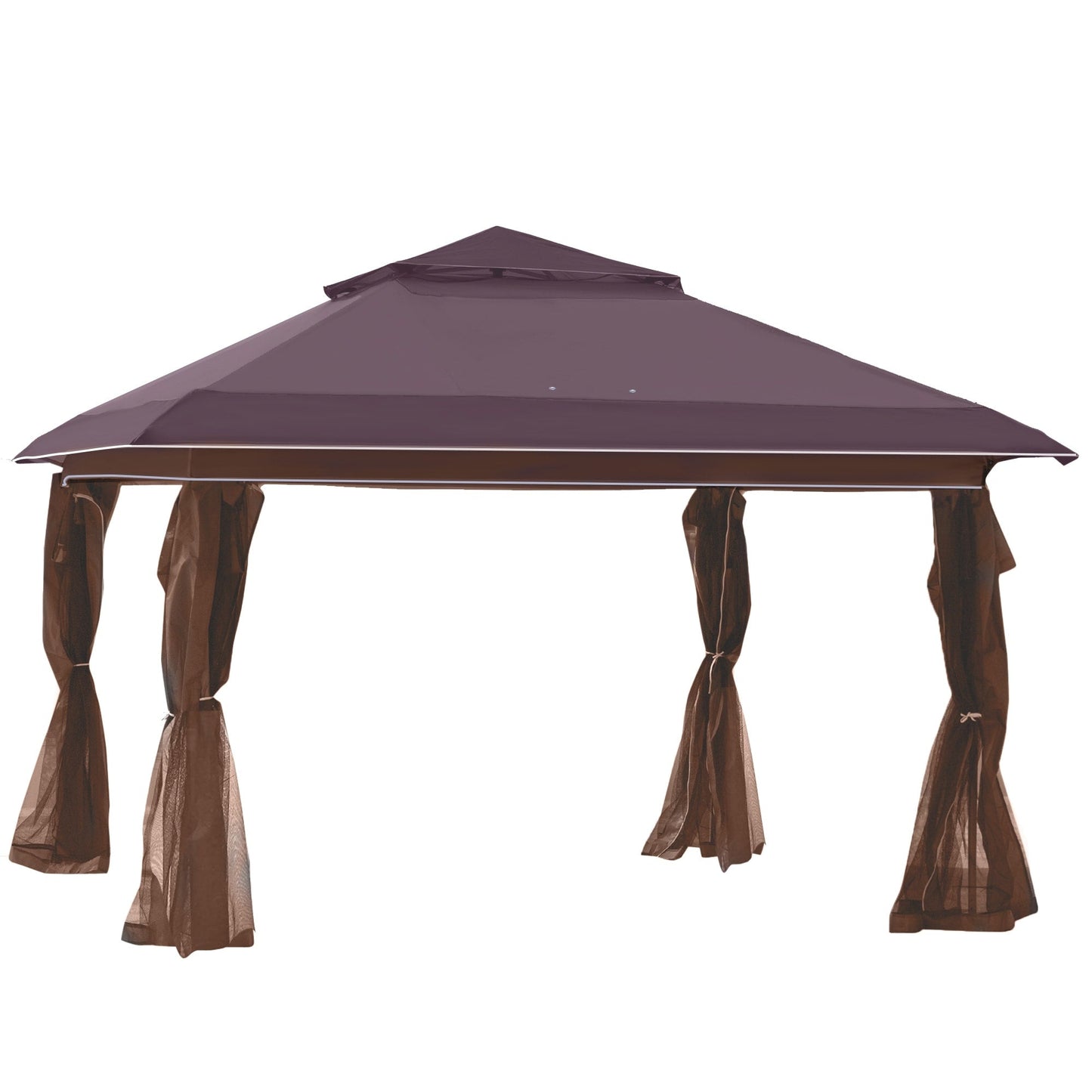 Tenda parasole Outsunny Pop Up Canopy da 12' x 12', pieghevole istantanea, con rete laterale in rete, altezza regolabile su 3 livelli