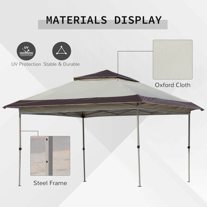 Tenda parasole Outsunny Pop Up Canopy da 12' x 12', pieghevole istantanea, con rete laterale in rete, altezza regolabile su 3 livelli