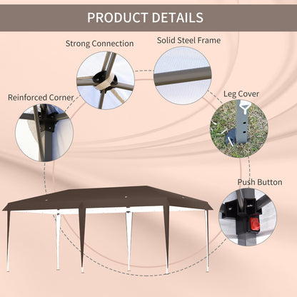 Tendalino pieghevole Outsunny Heavy Duty con telaio robusto, tetto anti-UV, borsa per il trasporto per patio, cortile, spiaggia, giardino