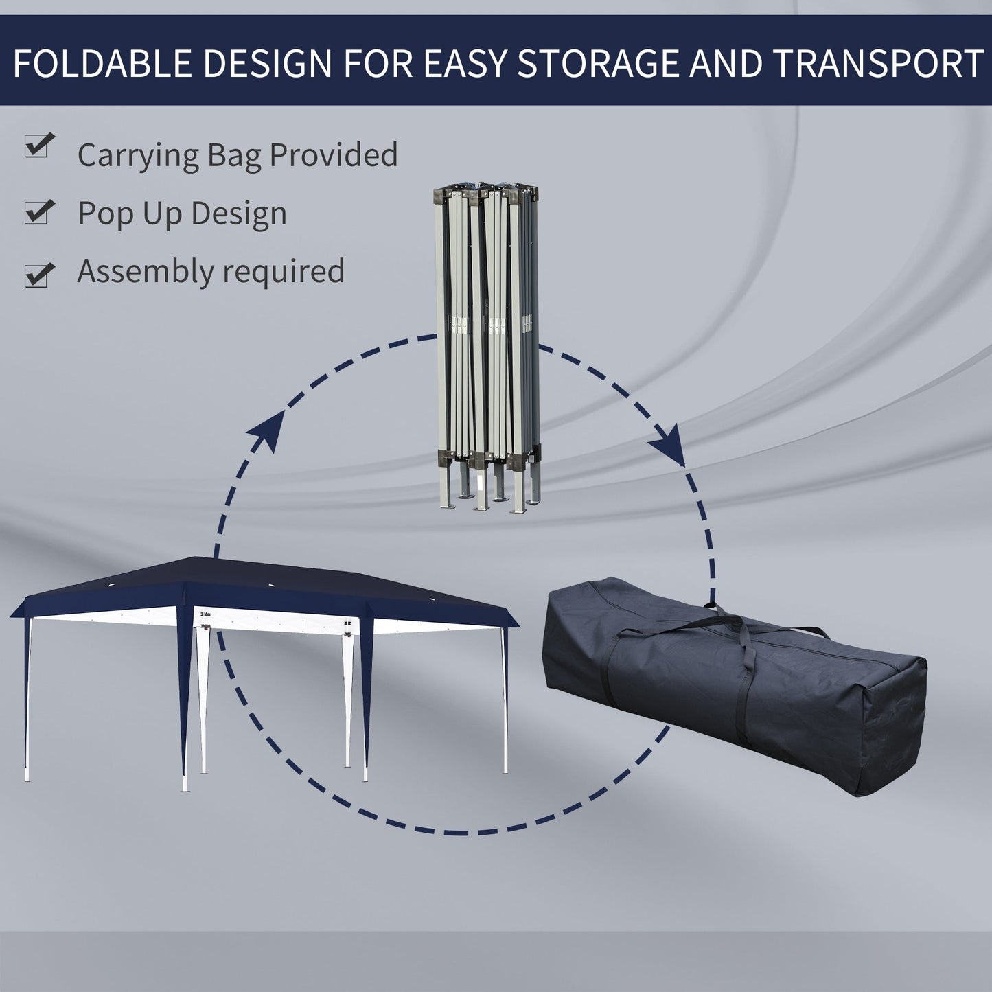 Tendalino pieghevole Outsunny Heavy Duty con telaio robusto, tetto anti-UV, borsa per il trasporto per patio, cortile, spiaggia, giardino