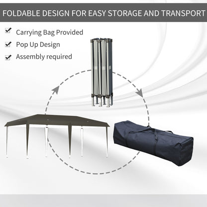 Tendalino pieghevole Outsunny Heavy Duty con telaio robusto, tetto anti-UV, borsa per il trasporto per patio, cortile, spiaggia, giardino