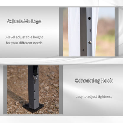 Tendalino pieghevole Outsunny Heavy Duty con telaio robusto, tetto anti-UV, borsa per il trasporto per patio, cortile, spiaggia, giardino