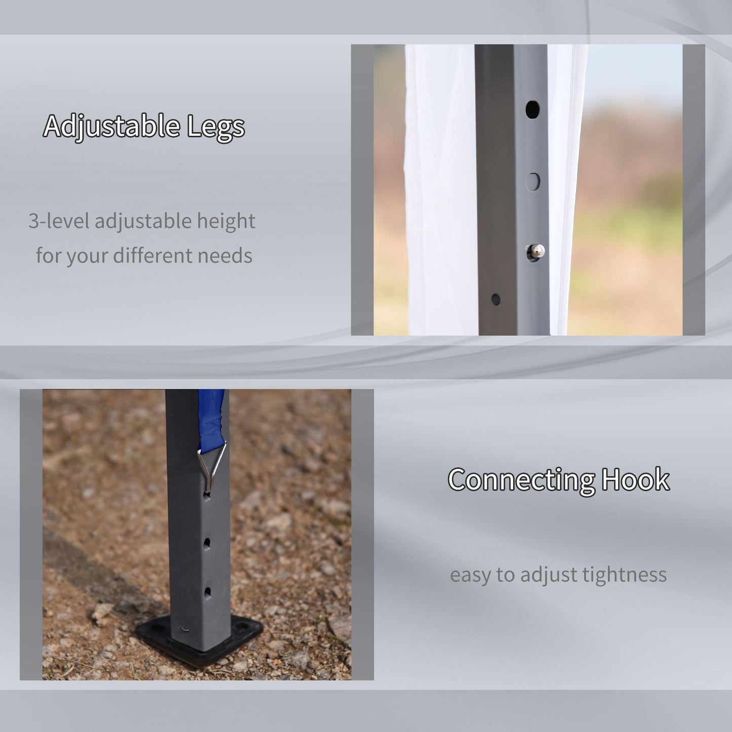 Tendalino pieghevole Outsunny Heavy Duty con telaio robusto, tetto anti-UV, borsa per il trasporto per patio, cortile, spiaggia, giardino