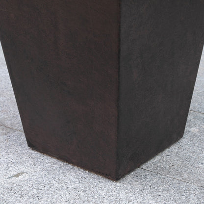 Outsunny 28 - Set di 3 vasi alti in plastica per fiori, grandi fioriere da giardino in plastica per interni ed esterni, per ingresso, patio, cortile