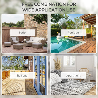 Set di 4 sedie pieghevoli da giardino Outsunny dal design semplice ed elegante, comode per il terrazzo, il giardino, il cortile e i viaggi