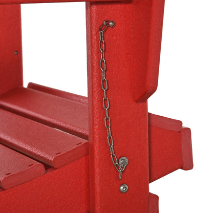 Sedia pieghevole Adirondack Outsunny, sedie da spiaggia in plastica HDPE per esterni adatte a tutte le stagioni, per patio, terrazza e mobili da giardino