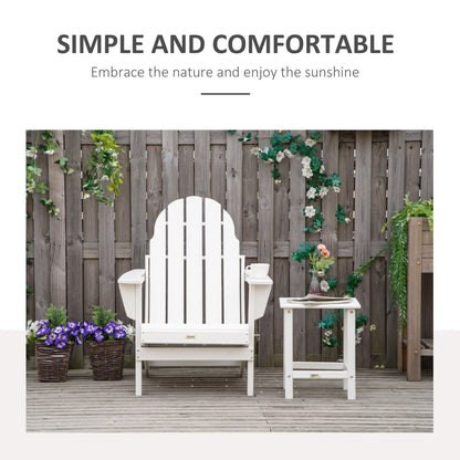 Sedia pieghevole Adirondack Outsunny, sedie da spiaggia in plastica HDPE per esterni adatte a tutte le stagioni, per patio, terrazza e mobili da giardino