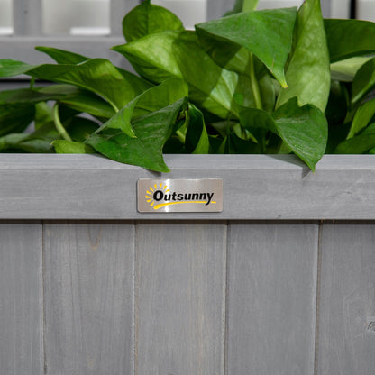 Fioriera in legno Outsunny con traliccio, aiuola rialzata per piante rampicanti con fori di drenaggio e tetto