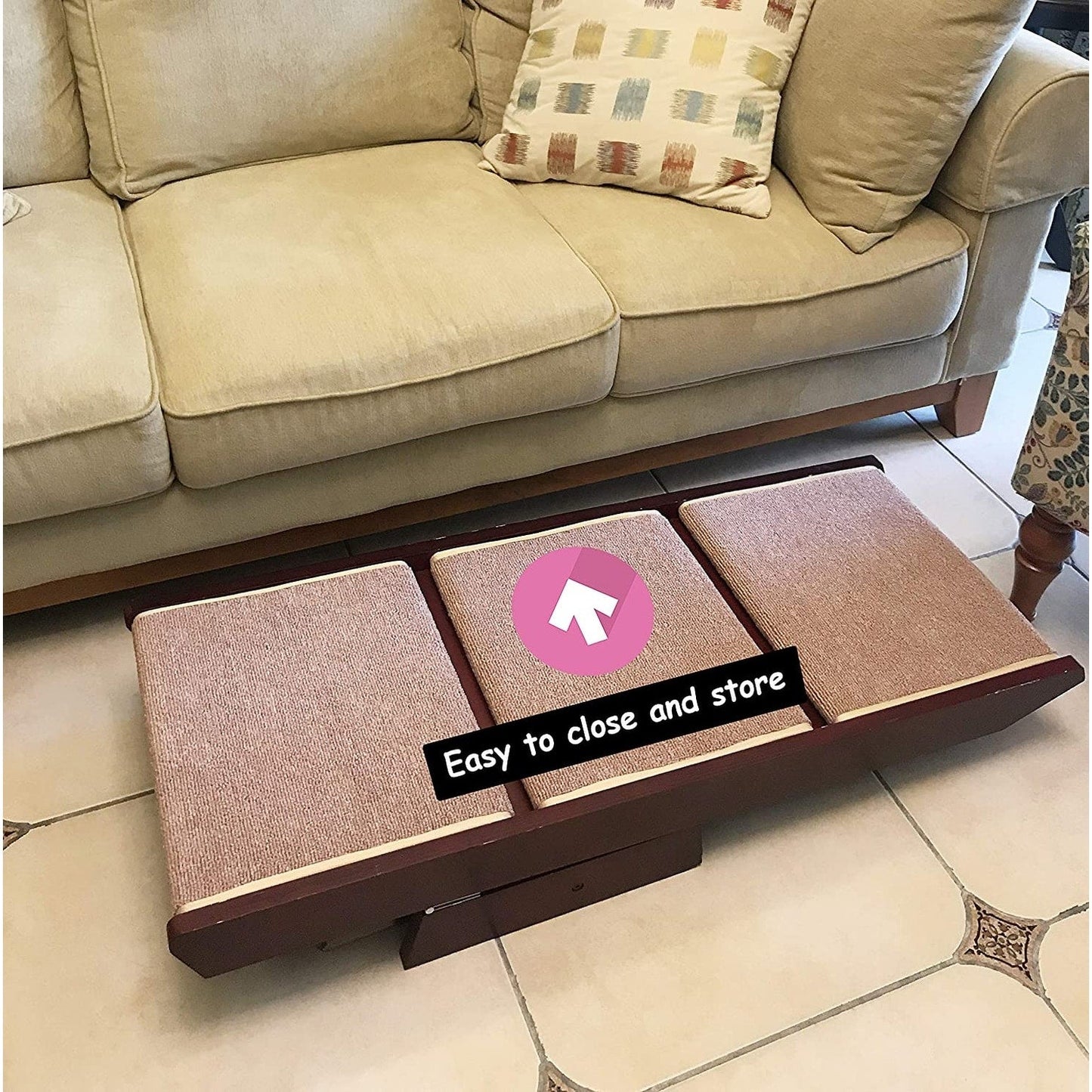 PAWLAND Scale pieghevoli portatili 2 in 1 per cani e gatti, cucce alte, gradini per cani, sgabello per animali domestici facile da salire