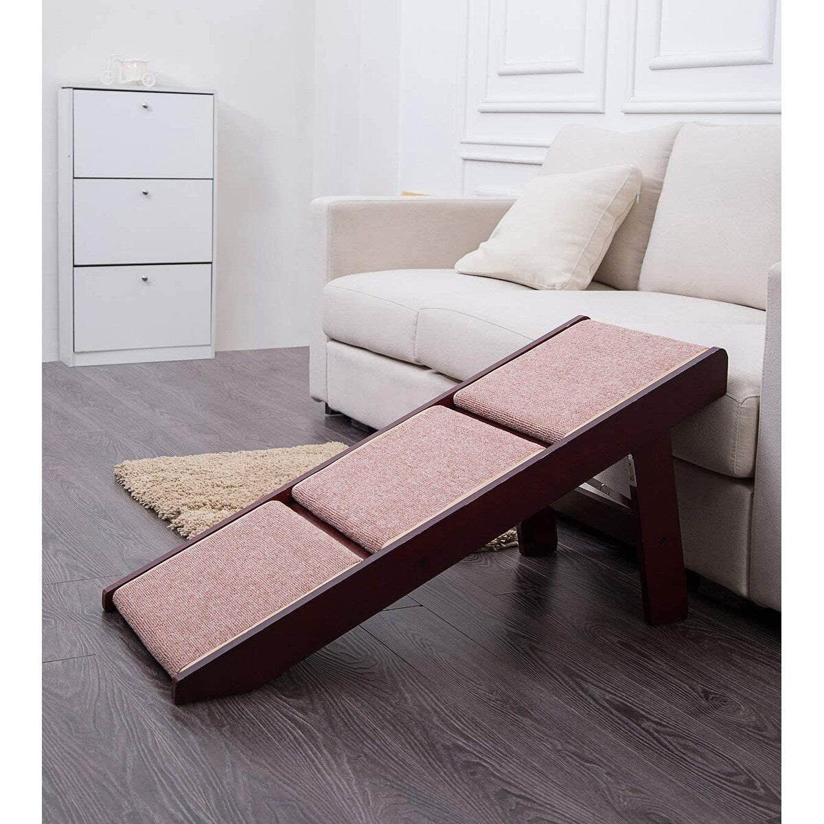 PAWLAND Scale pieghevoli portatili 2 in 1 per cani e gatti, cucce alte, gradini per cani, sgabello per animali domestici facile da salire