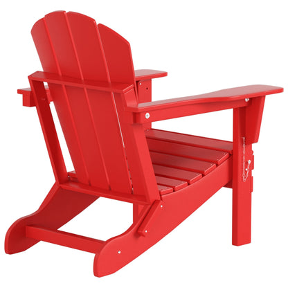 Sedia Adirondack pieghevole per esterni e patio Polytrends Laguna HDPE, adatta a tutte le stagioni, con pouf (set da 2 pezzi)