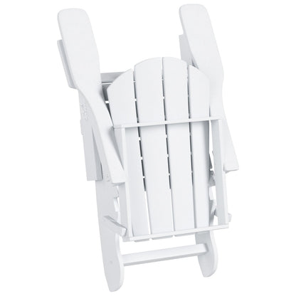 Sedia Adirondack pieghevole per esterni e patio Polytrends Laguna HDPE, adatta a tutte le stagioni, con pouf (set da 2 pezzi)