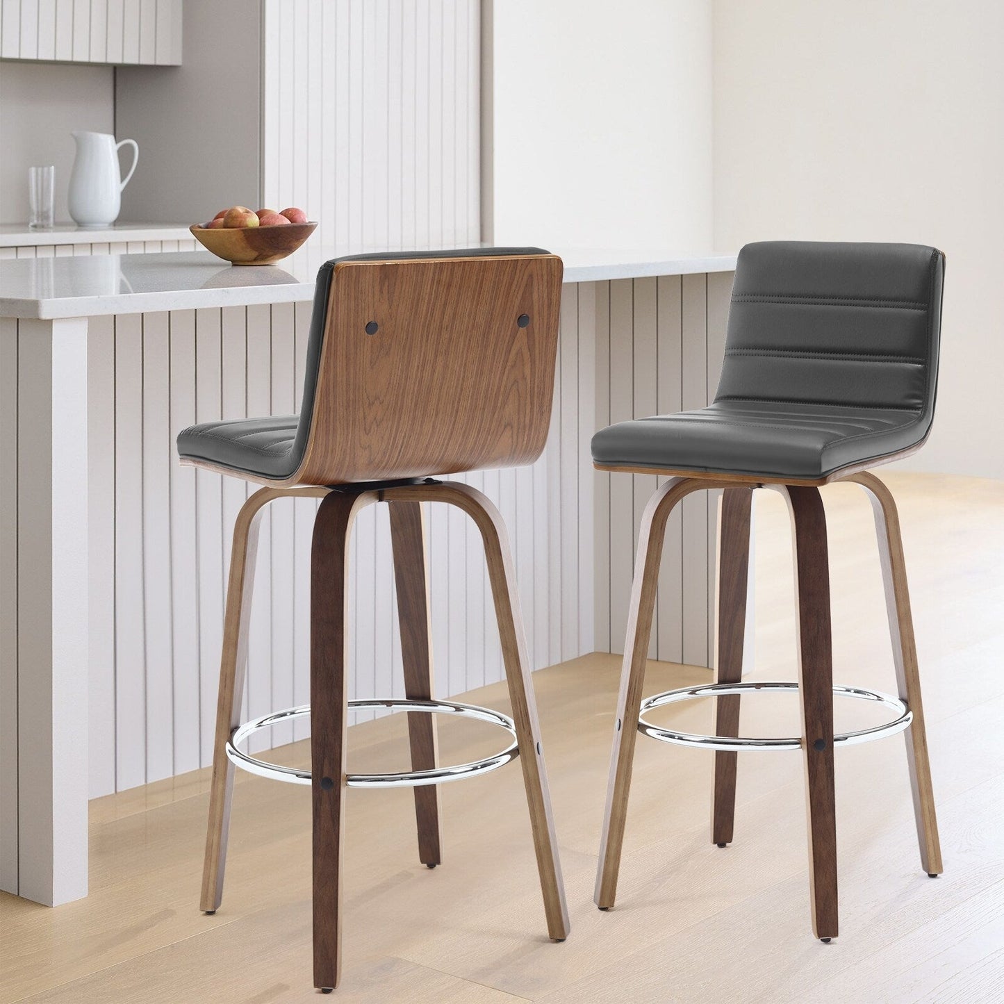 26/29 Sgabelli da bar/bancone girevoli in similpelle, set da 2/3