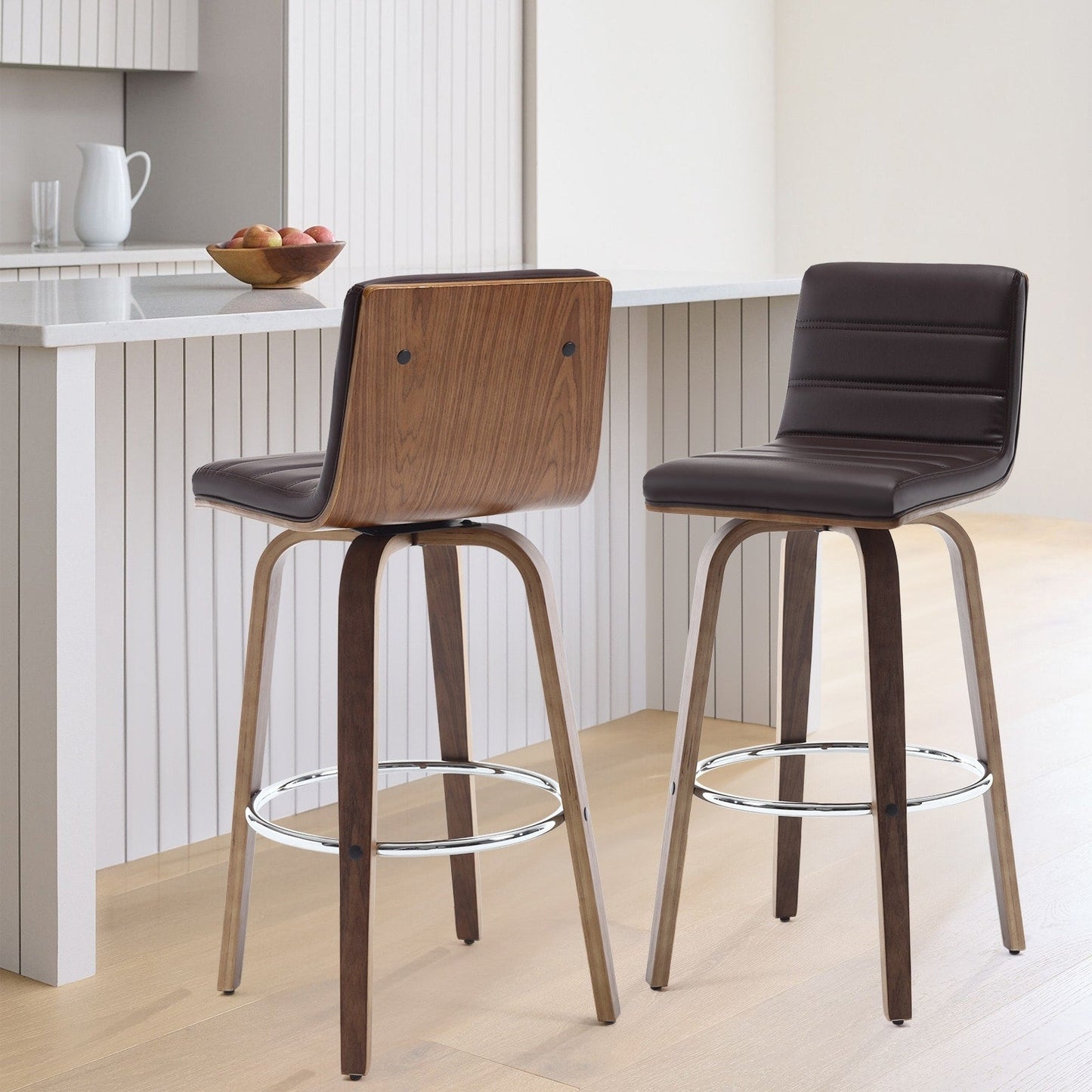 26/29 Sgabelli da bar/bancone girevoli in similpelle, set da 2/3