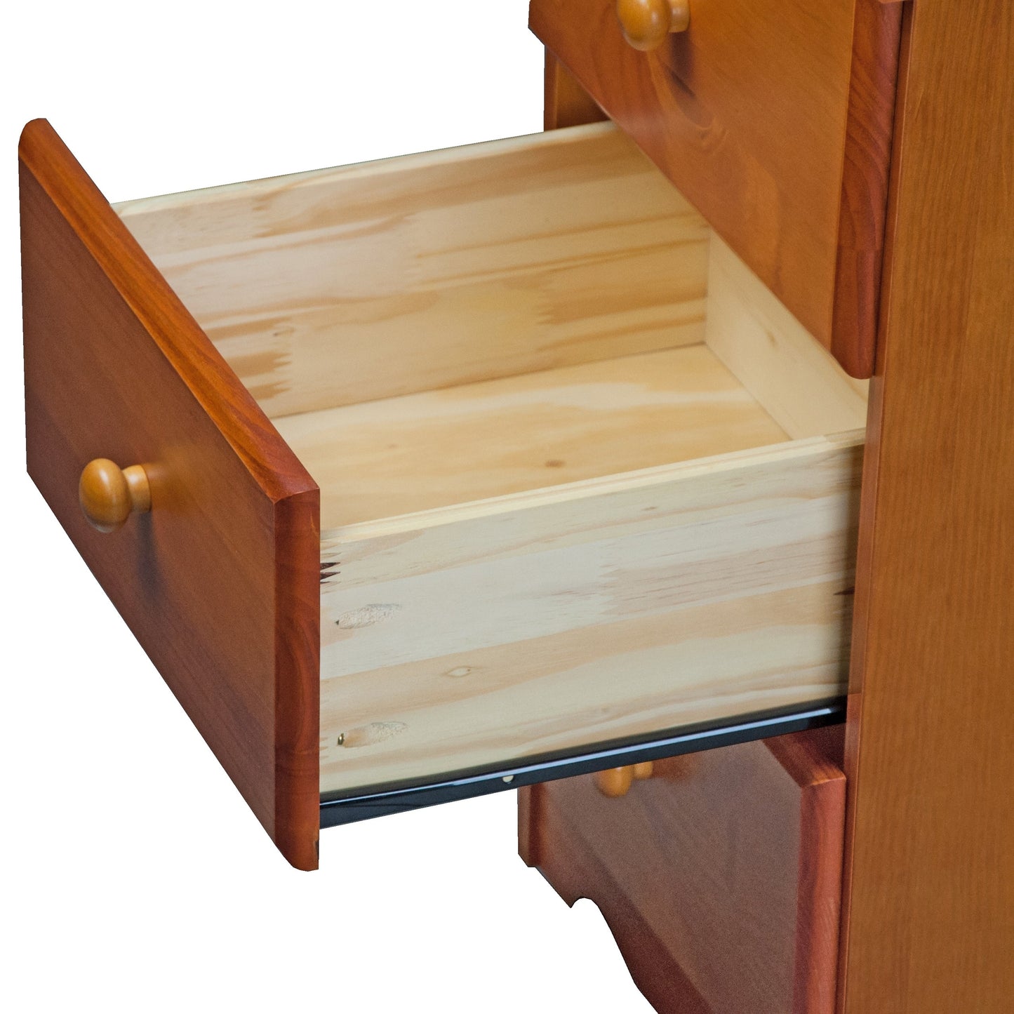 Comodino Palace Imports in legno massello al 100% con 3 cassetti e pomelli in metallo o legno