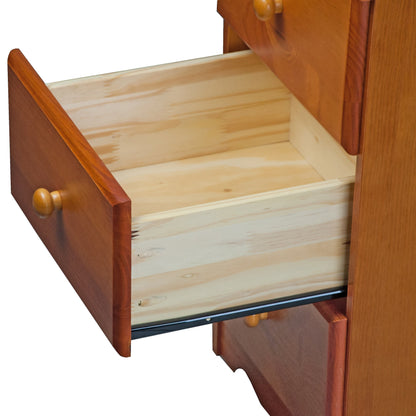 Comodino Palace Imports in legno massello al 100% con 3 cassetti e pomelli in metallo o legno