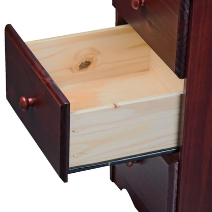 Comodino Palace Imports in legno massello al 100% con 3 cassetti e pomelli in metallo o legno