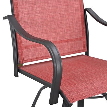 Sedia da bar girevole con schienale alto in metallo per esterni Patio Festival (confezione da 2)