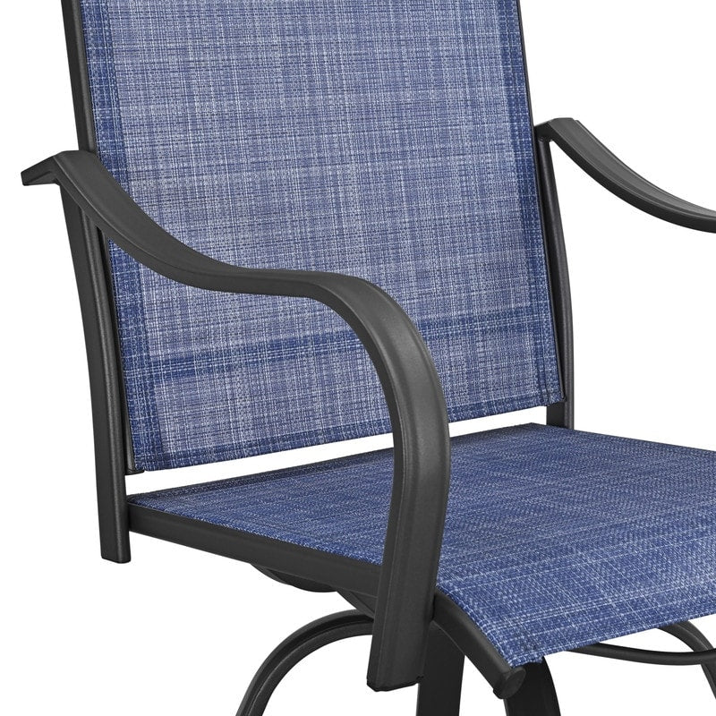 Sedia da bar girevole con schienale alto in metallo per esterni Patio Festival (confezione da 2)