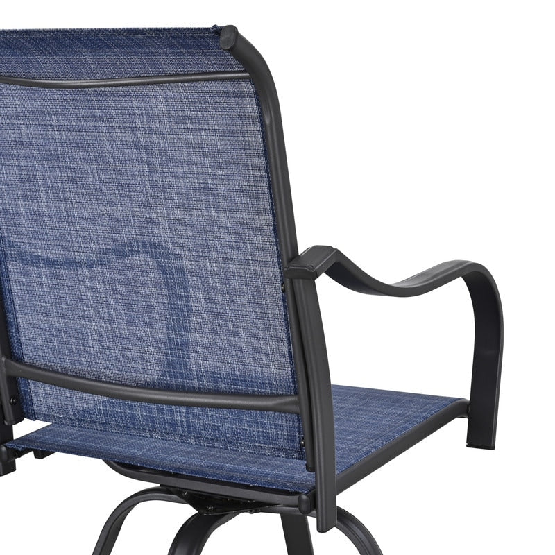 Sedia da bar girevole con schienale alto in metallo per esterni Patio Festival (confezione da 2)