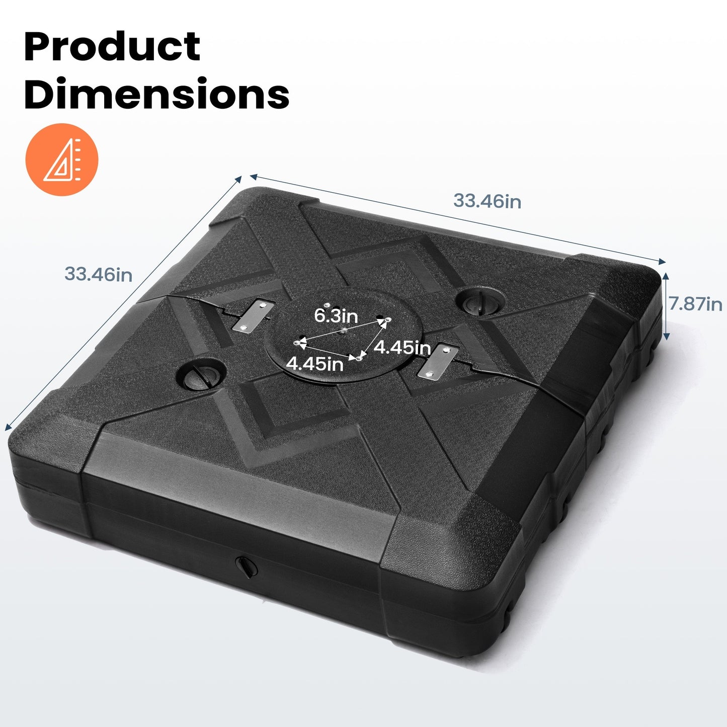 Base per ombrellone a sbalzo da 220 libbre con ruote per patio Pellebant - N/D