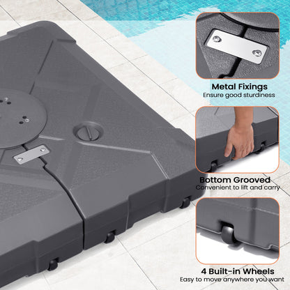 Base per ombrellone a sbalzo da 220 libbre con ruote per patio Pellebant - N/D