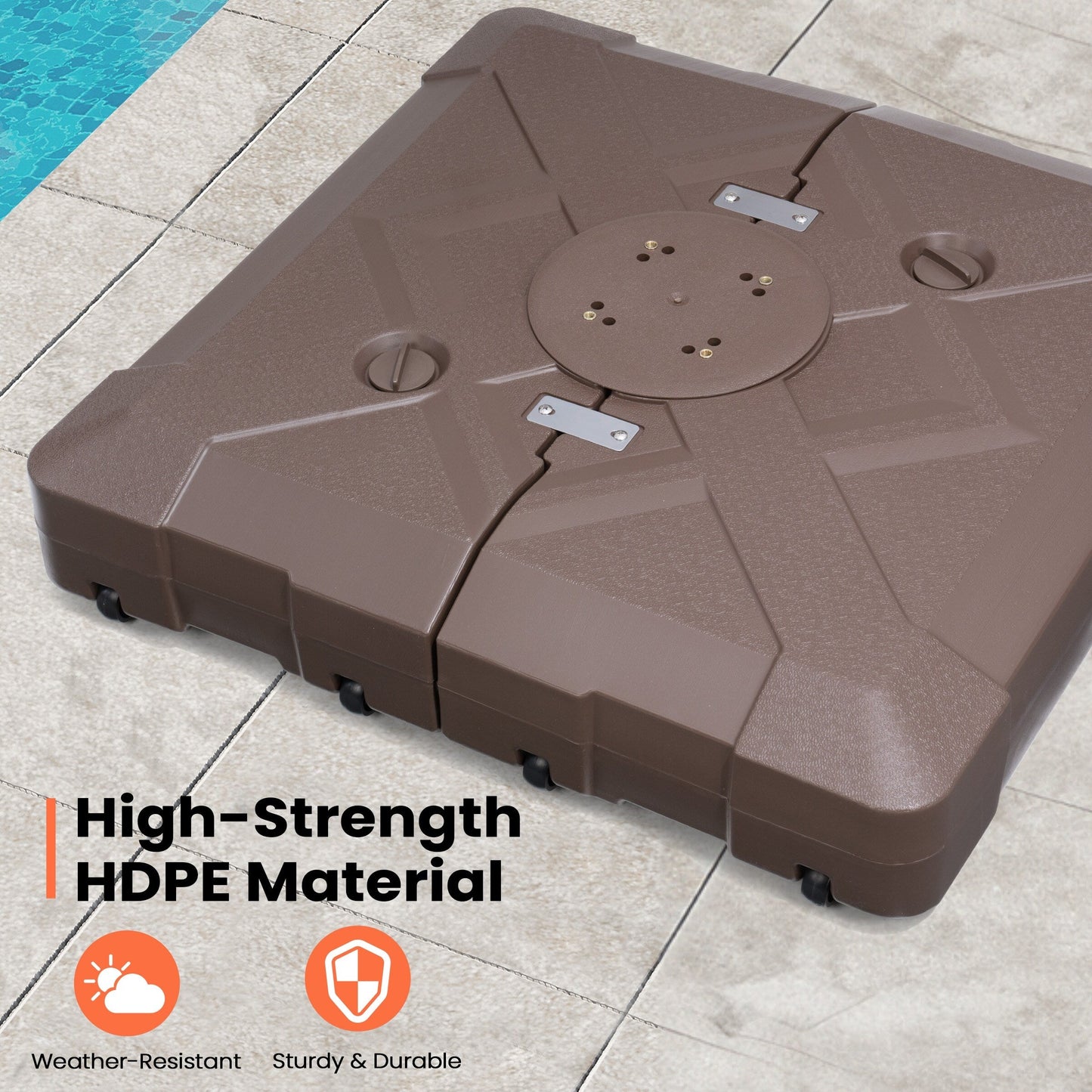 Base per ombrellone a sbalzo da 220 libbre con ruote per patio Pellebant - N/D