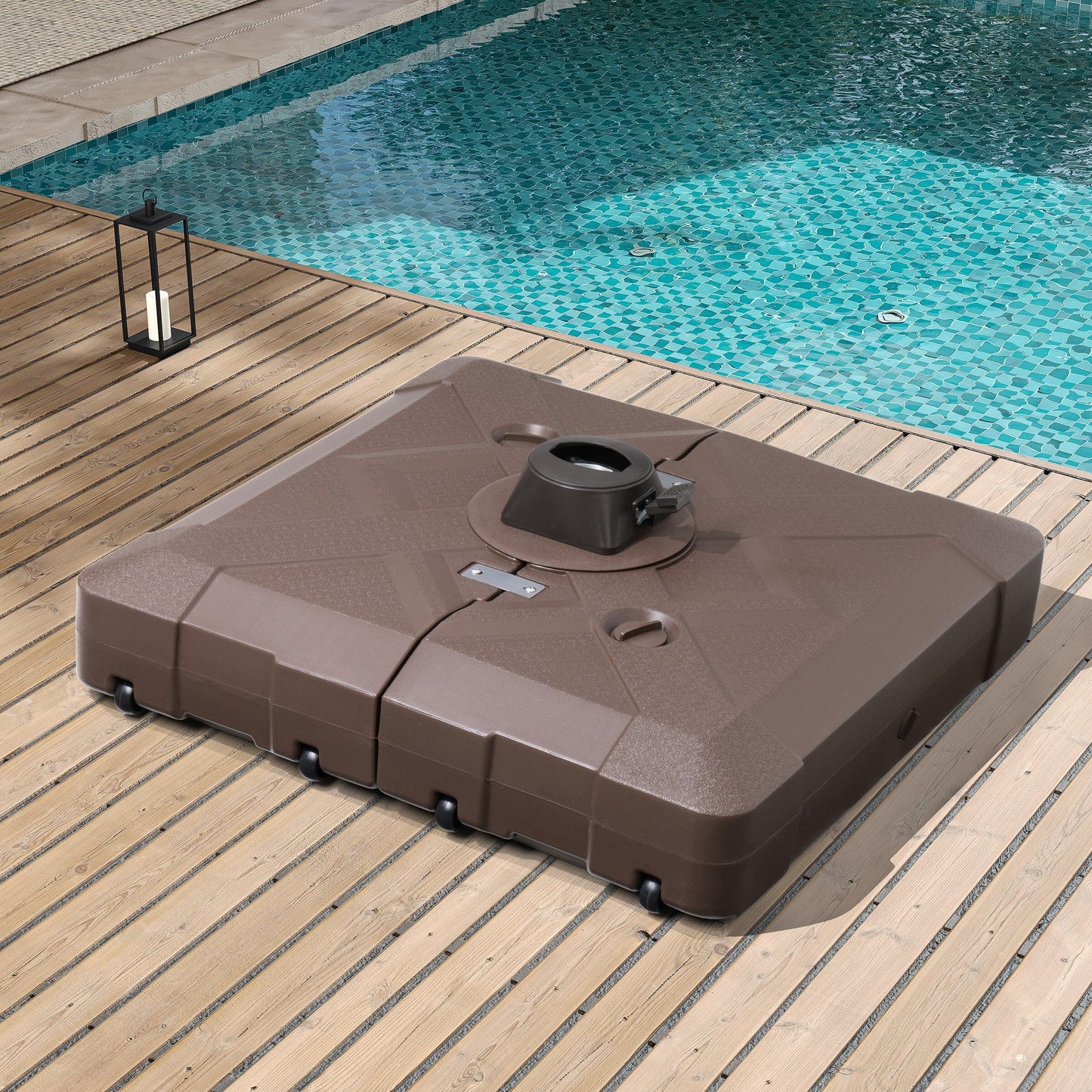 Base per ombrellone a sbalzo da 220 libbre con ruote per patio Pellebant - N/D