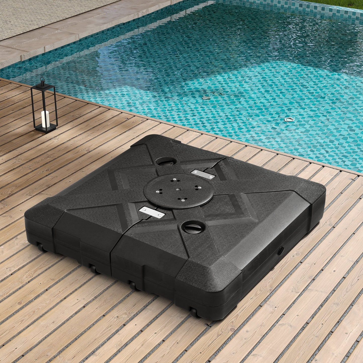 Base per ombrellone a sbalzo da 220 libbre con ruote per patio Pellebant - N/D