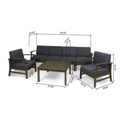 Set da esterno Perla in legno di acacia da 7 pezzi di Christopher Knight Home