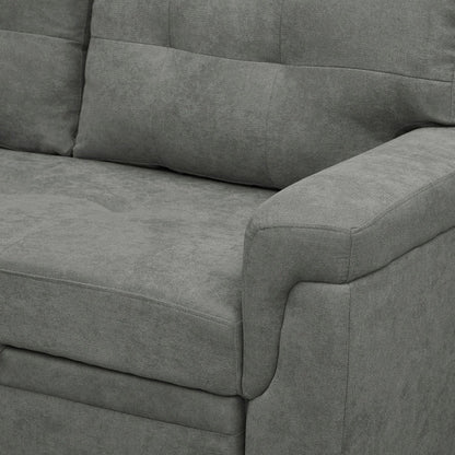 Divano componibile reversibile con letto estraibile, chaise longue con contenitore nascosto, gambe resistenti,