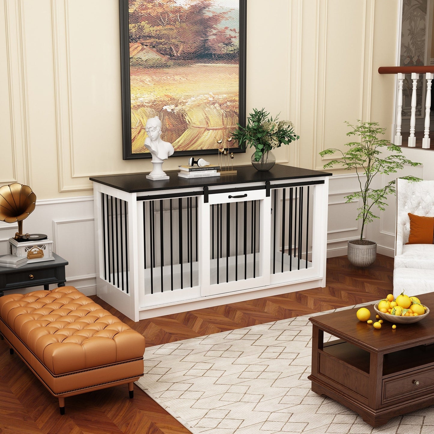 Pet Residence con rinforzo in tubo di ferro, elegante e robusta cuccia per cani